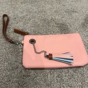 Nautica Pink Tassel Zip Wristlet Pouch